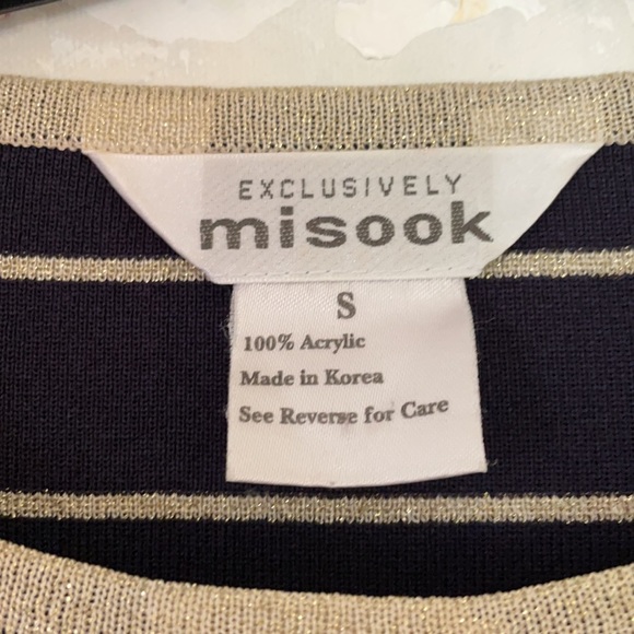 EXCLUSIVELY MISOOK Knit Tunic Style Top Navy EC Sm - Picture 6 of 11
